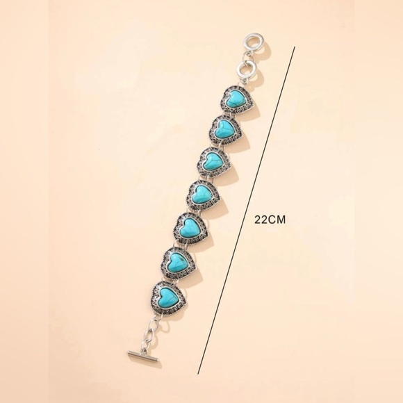 Heart Turquoise Decor Bracelet - Picture 2 of 4
